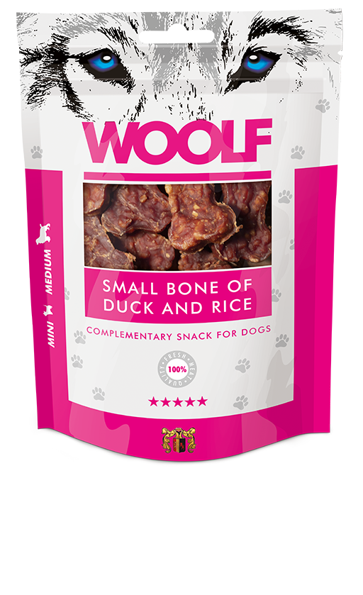 Woolf Small Bone Of Duck and Rice – 100g 