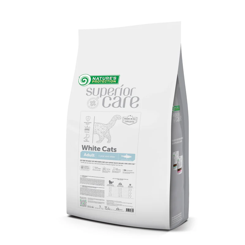 Nature's Protection Superior Care For White Cats with Herring Adult