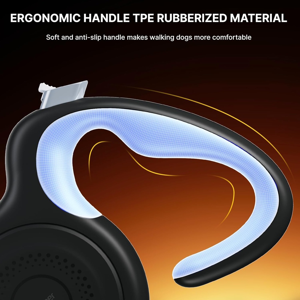 Petsuper Auto-Brake Retractable Leash 5m 60KG Capacity with Ergonomic Handle 