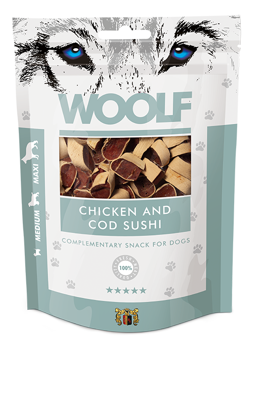 Woolf Chicken and Pollock Sushi – 100g 