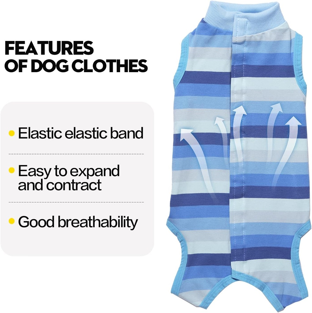 Pets.Love.Earth Post – Operative Recovery Bodysuit – Blue Stripes 