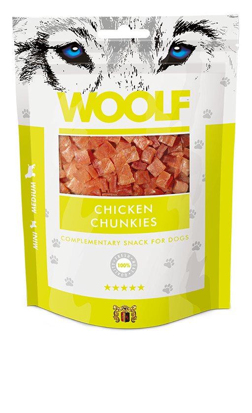 Woolf Chicken Chunkies – 100g 