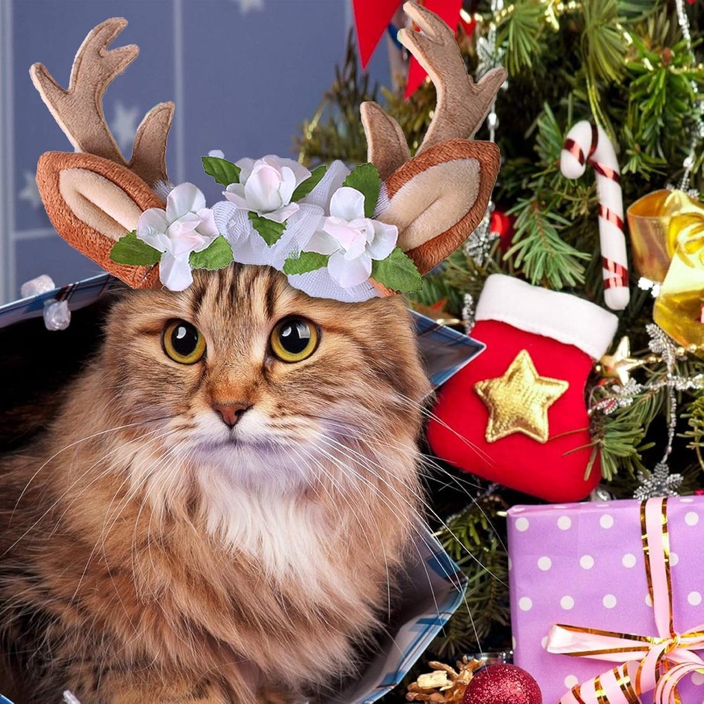 Pets.Love.Earth Christmas Antler Headband Brown - 18 cm 