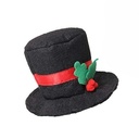 Pets.Love.Earth Black Top Hat With Christmas Holly - Adjustable 26-30cm 