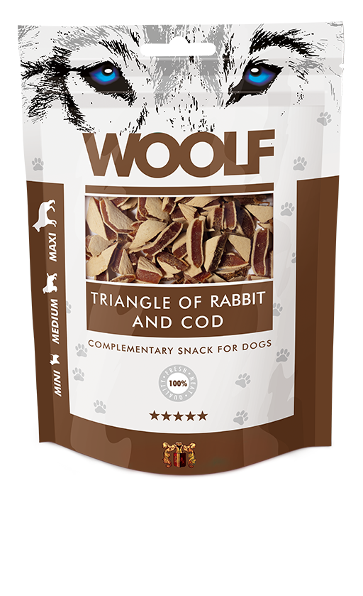 Woolf Rabbit And Cod Triangle – 100g 