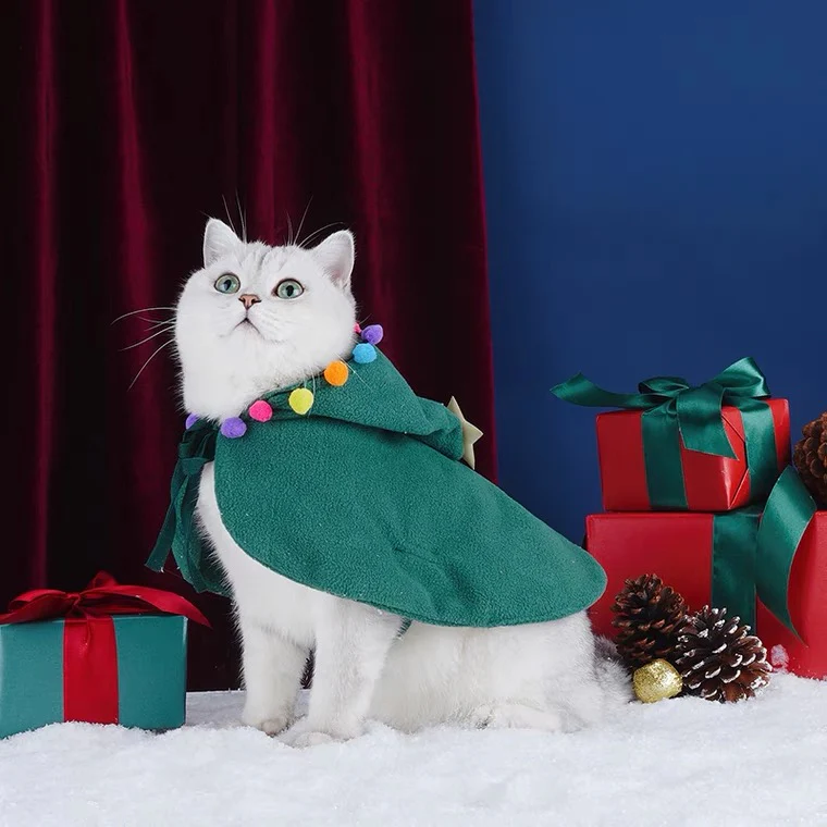 Pets.Love.Earth  Christmas Cape green - 25 x 23 cm 