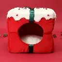 Pets.Love.Earth Christmas Present Box Cube Bed - 2 in 1 Collapsible 