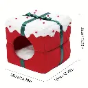 Pets.Love.Earth Christmas Present Box Cube Bed - 2 in 1 Collapsible 