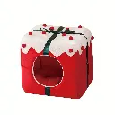Pets.Love.Earth Christmas Present Box Cube Bed - 2 in 1 Collapsible 