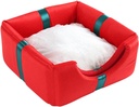 Pets.Love.Earth Christmas Present Box Cube Bed - 2 in 1 Collapsible 