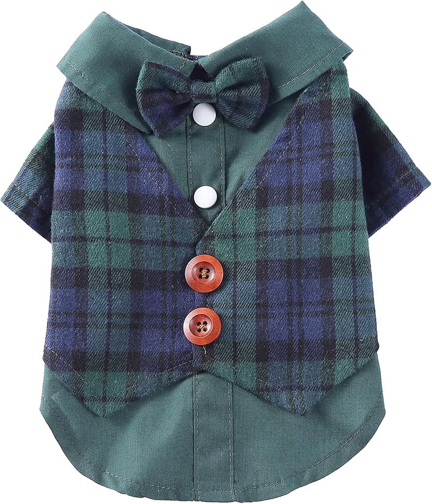 Pets.Love.Earth Gentleman Plaid Shirt -  Green 