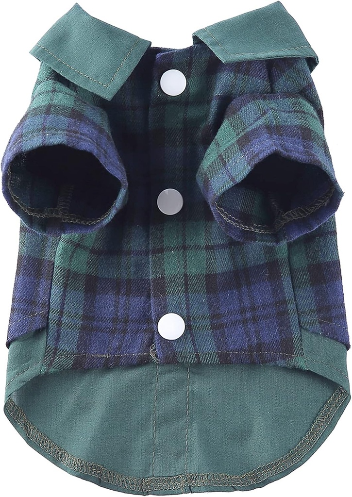 Pets.Love.Earth Gentleman Plaid Shirt -  Green 