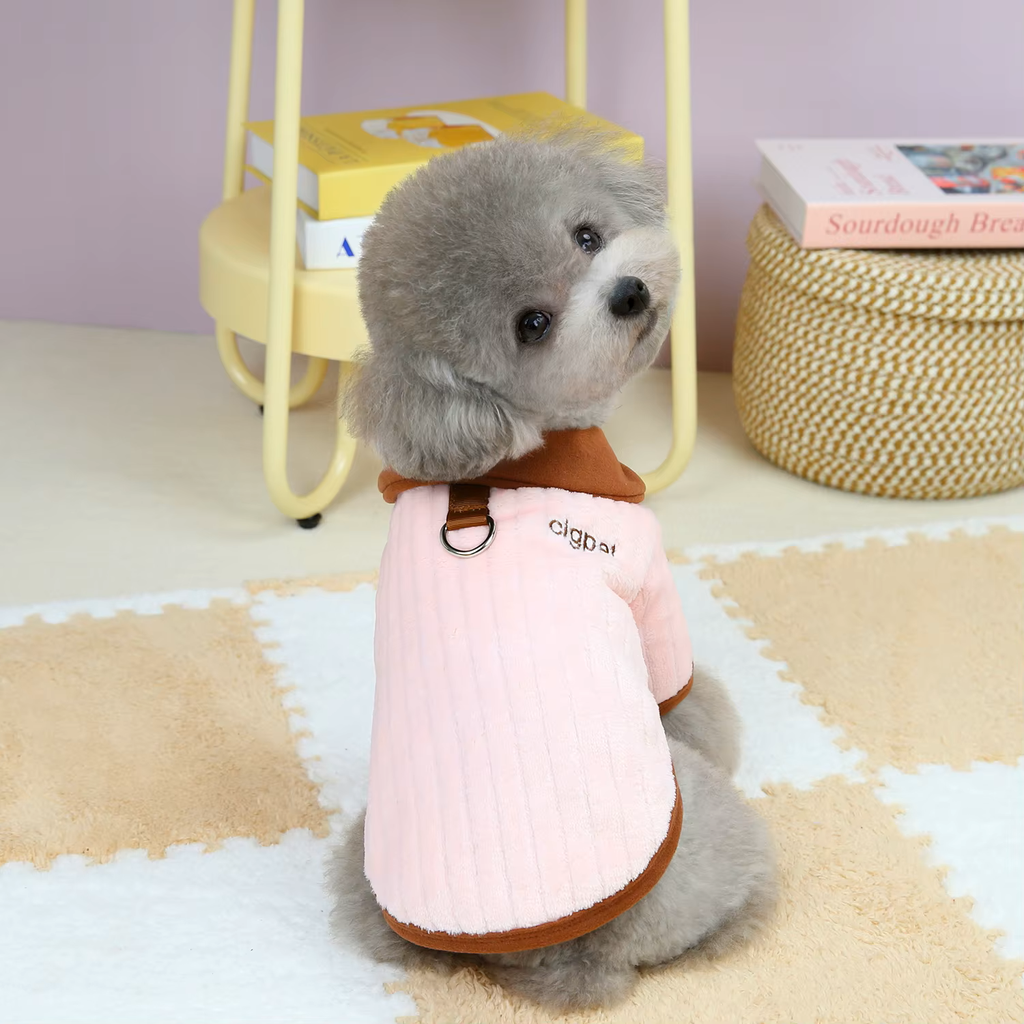 Pets.Love.Earth Cozy Fleece Shirt with Brown Collar 
