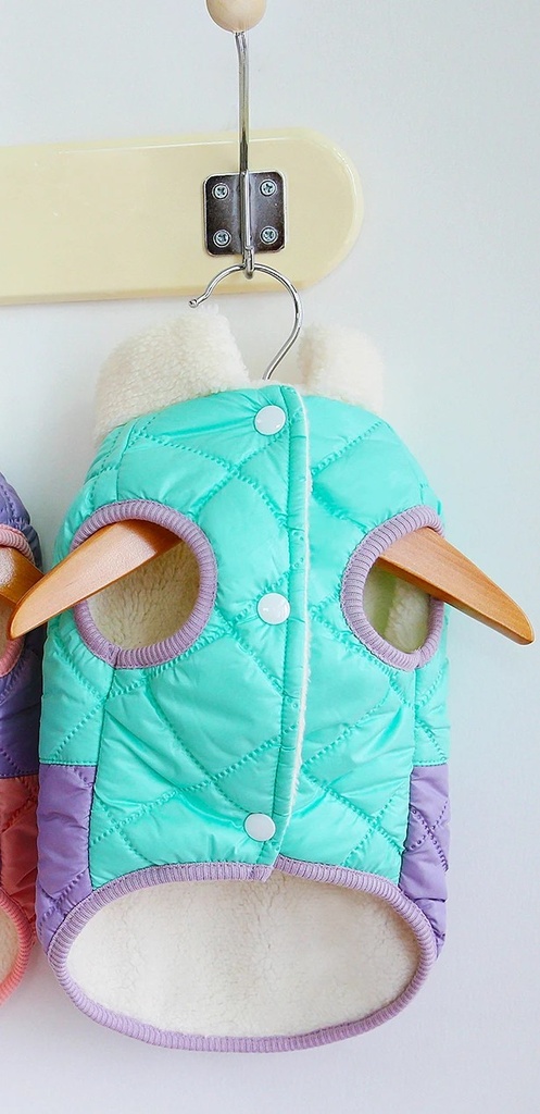Pets.Love.Earth Cozy Quilted Jacket -  Green & Purple 
