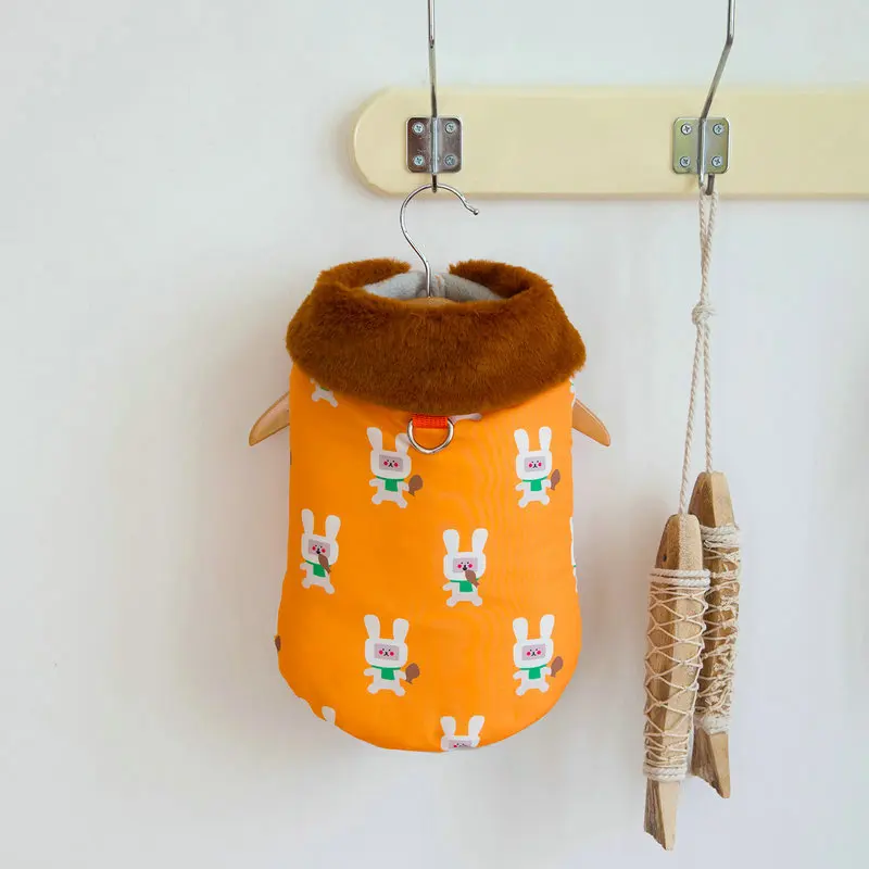 Pets.Love.Earth Cozy Jacket -  Orange with Bunny Print 