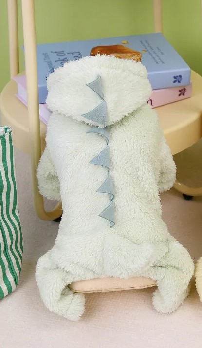 Pets.Love.Earth Cozy Dino Hoodie Jumper – Mint Green 