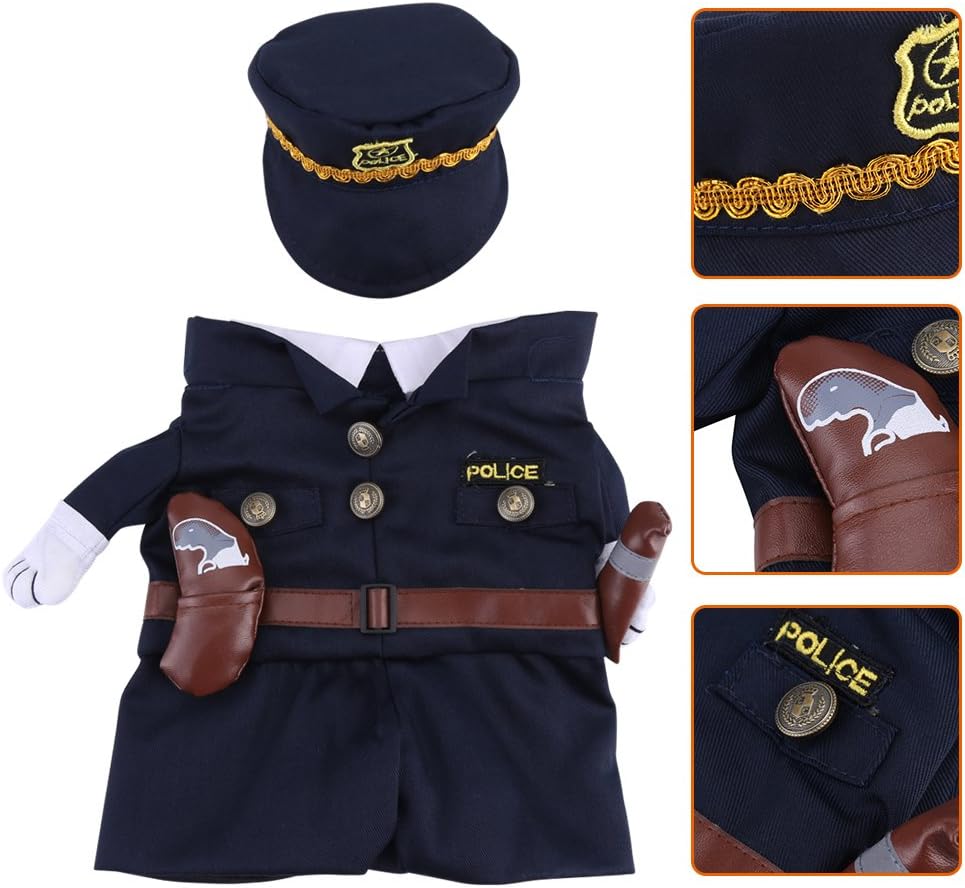 Pets.Love.Earth Traffic Police Uniform (With Hat & Tie) 