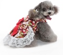 Pets.Love.Earth Floral Dress - Red Flower Bow
