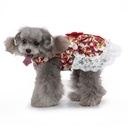 Pets.Love.Earth Floral Dress - Red Flower Bow