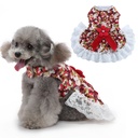 Pets.Love.Earth Floral Dress - Red Flower Bow