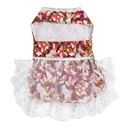 Pets.Love.Earth Floral Dress - Red Flower Bow