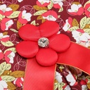Pets.Love.Earth Floral Dress - Red Flower Bow