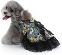 Pets.Love.Earth Floral Dress - Black Flower Bow