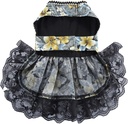 Pets.Love.Earth Floral Dress - Black Flower Bow