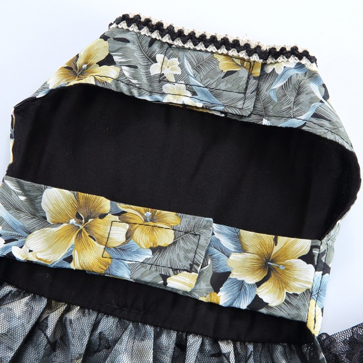 Pets.Love.Earth Floral Dress - Black Flower Bow
