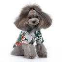 Pets.Love.Earth Hawaiian Summer Shirt - White & Green 