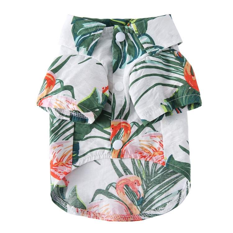 Pets.Love.Earth Hawaiian Summer Shirt - White & Green 