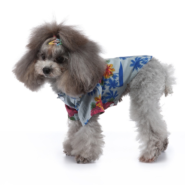 Pets.Love.Earth Hawaiian Summer Shirt - Grey & Blue 