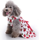 Pets.Love.Earth White with Roses Ribbon Cozy Sleeveless Dress Red