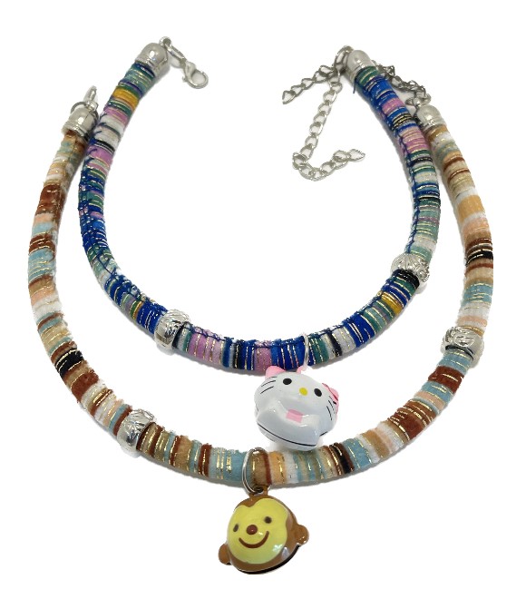 Yabeibi Colorful Hand Knitting Stripe Cat/Small Dog Collar