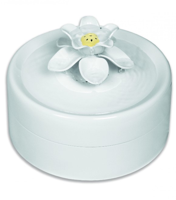 Pioneer Pet Drinking Fountain Magnolia with USB Connector 55oz White