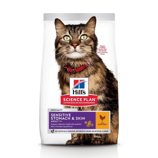 [052742017242] Hill's Science Plan Feline Adult Sensitive Stomach & Skin Chicken 1.5kg 