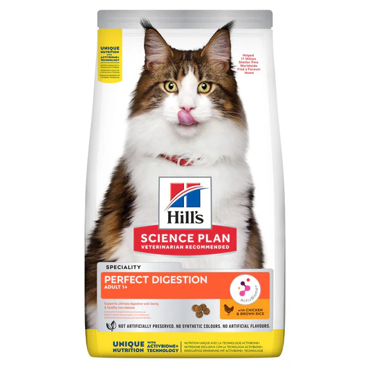 Hill's Science Plan Feline Adult 1+ Chicken & Brown Rice -  Perfect Digestion 7Kg 