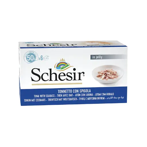 [8005852753052] Schesir Can For Cat Tuna With Seabass In Jelly 6x50g Per Pack