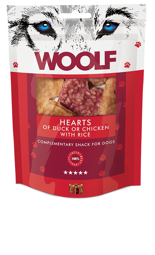 Woolf Hearts Of Duck Or Chicken With Rice – 100g 