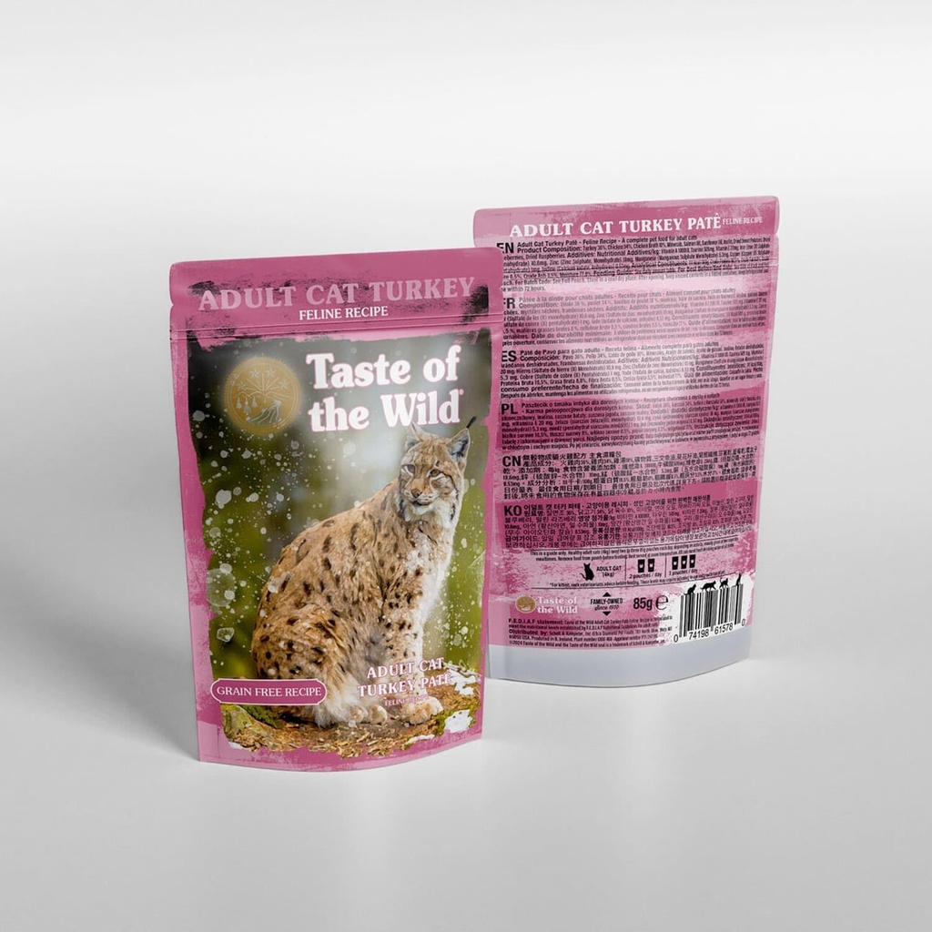 Taste of the Wild Grain Free Adult Cat Pate Turkey Pouch 85g