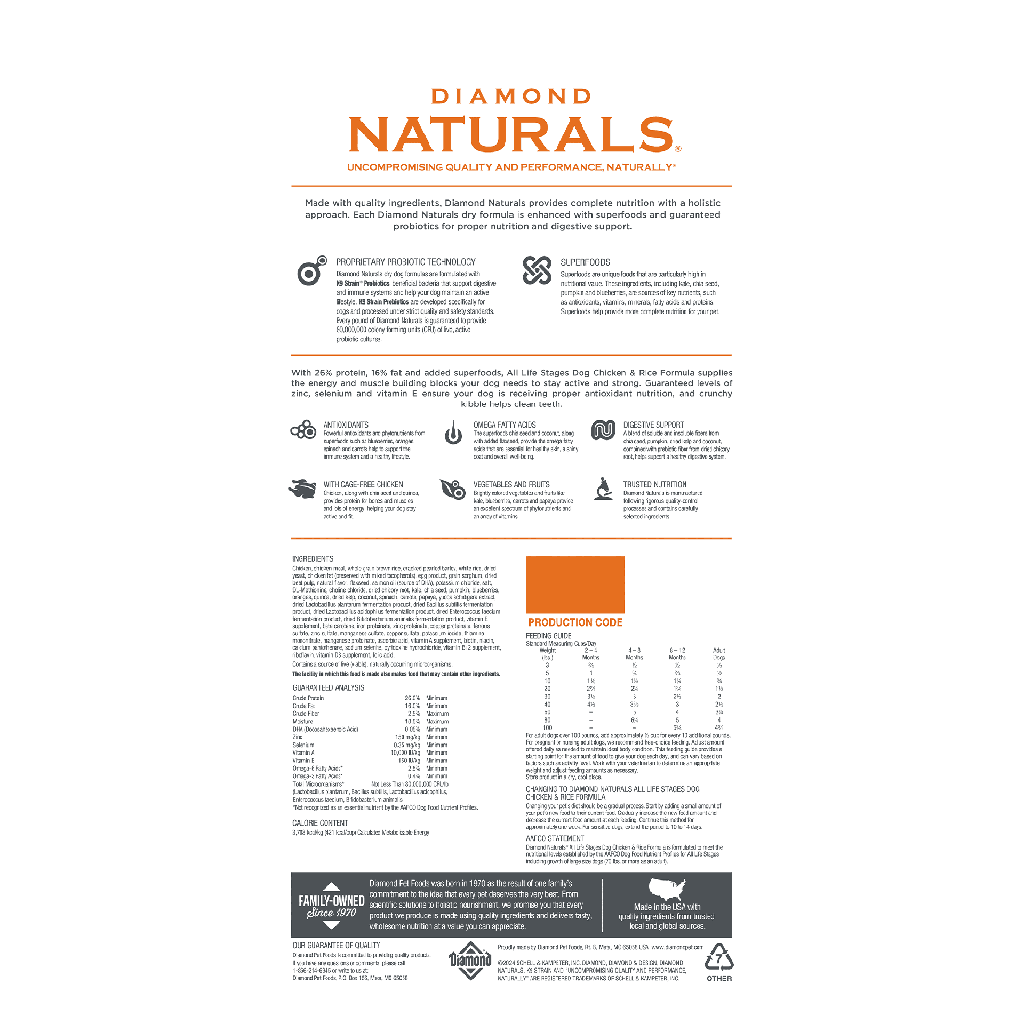 Diamond Naturals All Life Stages Dog Chicken & Rice Formula 