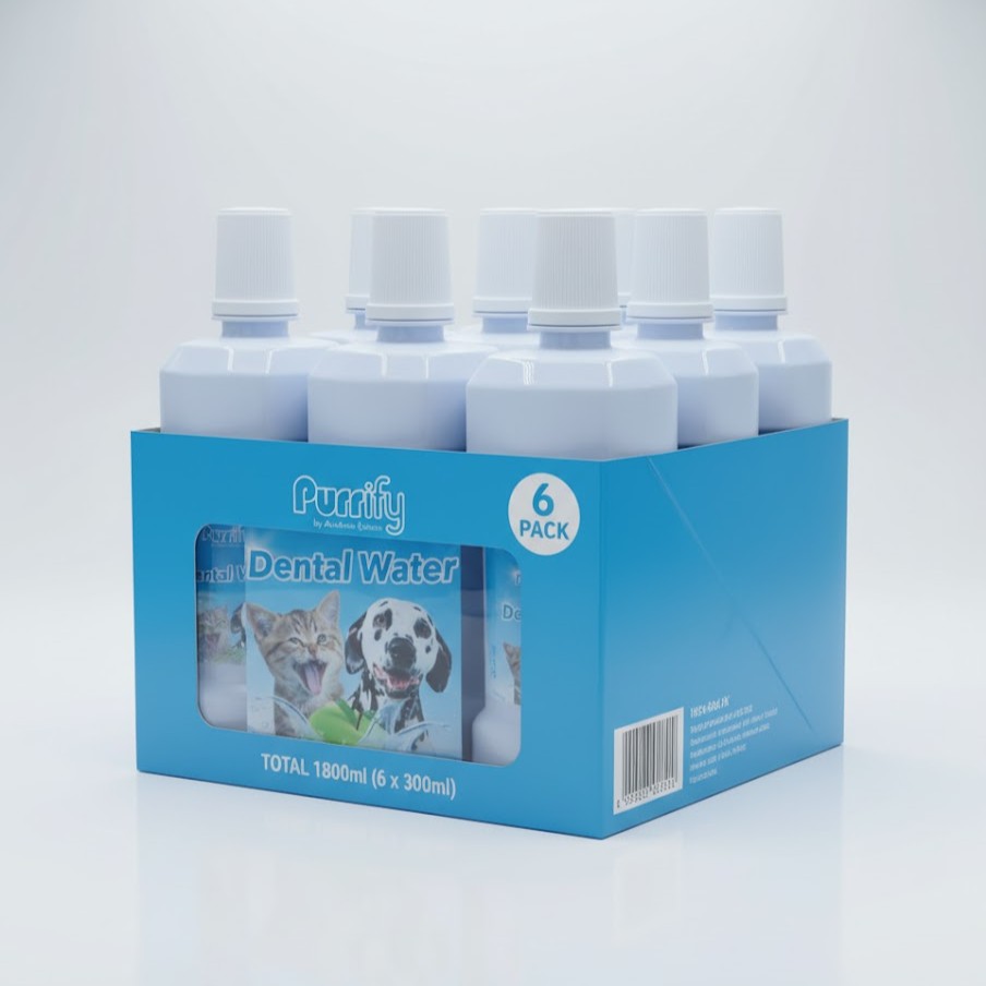 Purrify Dental Water – Green Apple Flavour 1.8L (6 x 300ml )