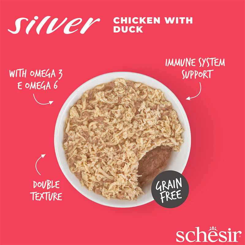 Schesir Silver Can Chicken and Duck in mousse & fillets 70g 