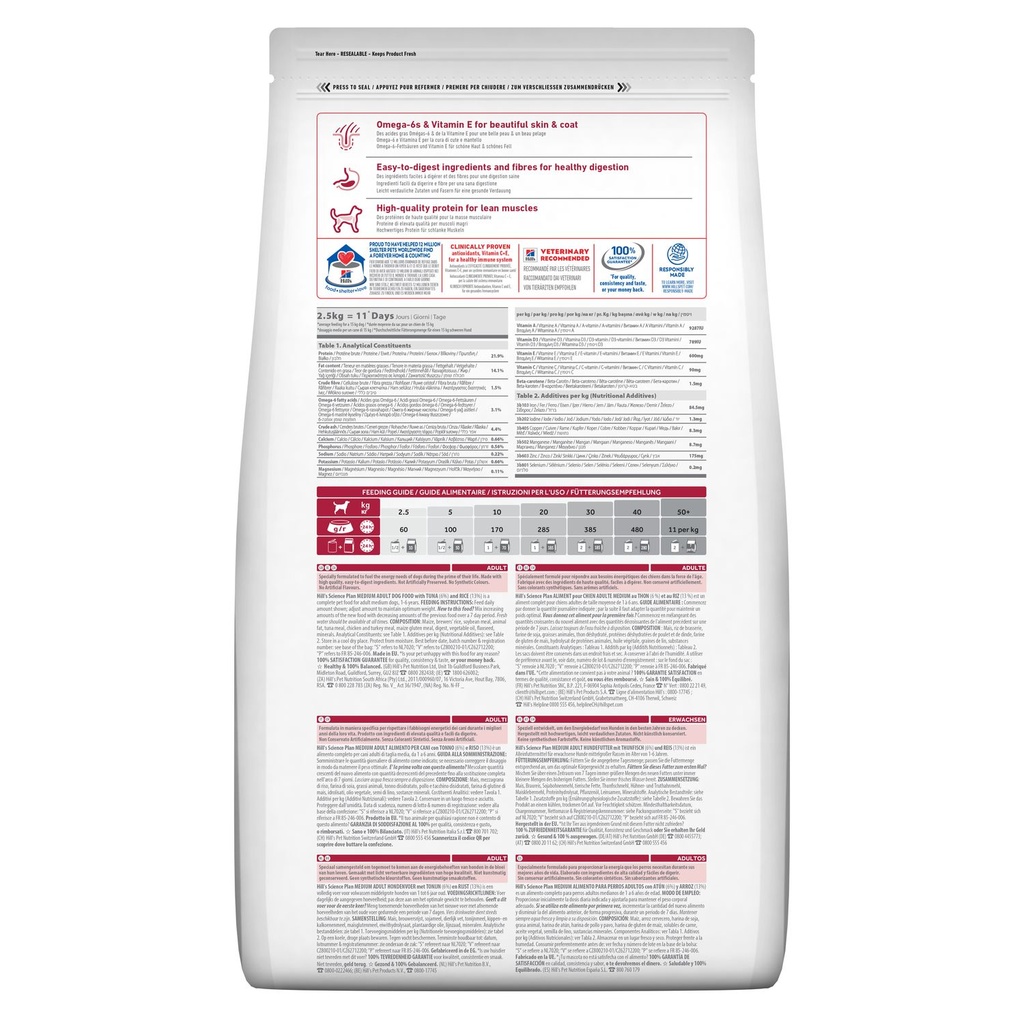 Hill's Science Plan Canine Adult Medium Tuna & Rice 