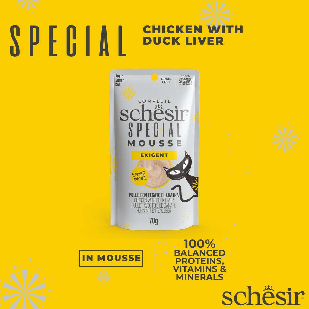 Schesir Special Mousse Exigent Chicken with Duck Liver 70g