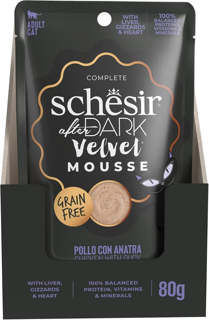 Schesir After Dark Pouch for Cat Velvet Mousse Chicken with Duck 80g