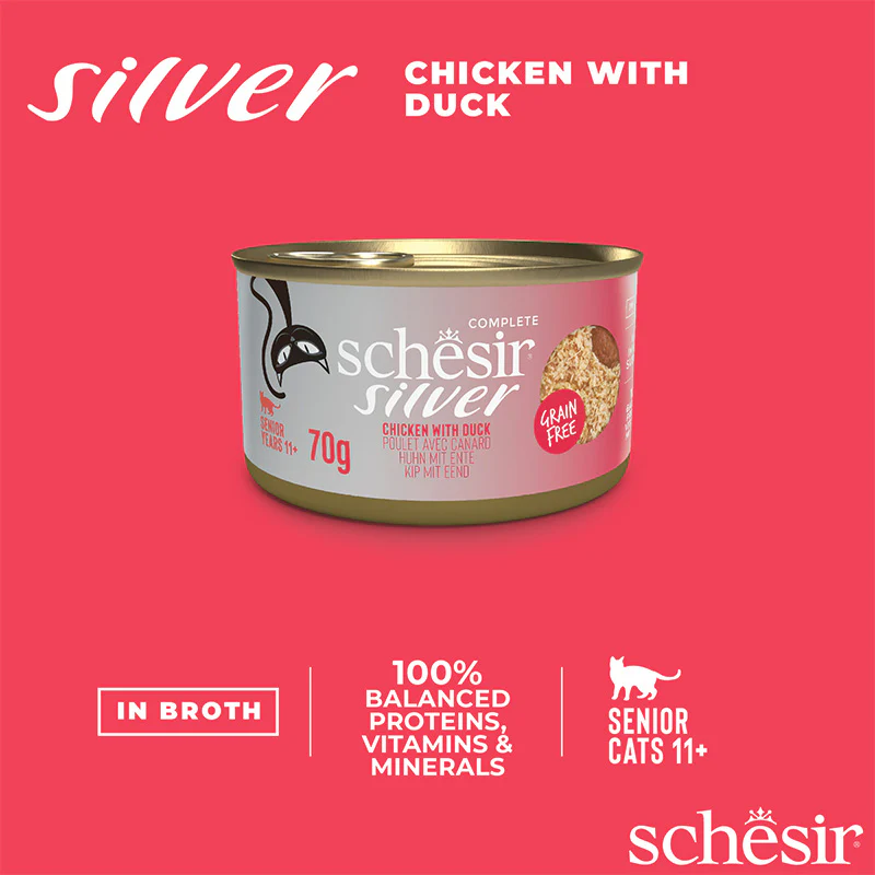Schesir Silver Can Chicken and Duck in mousse & fillets 70g 