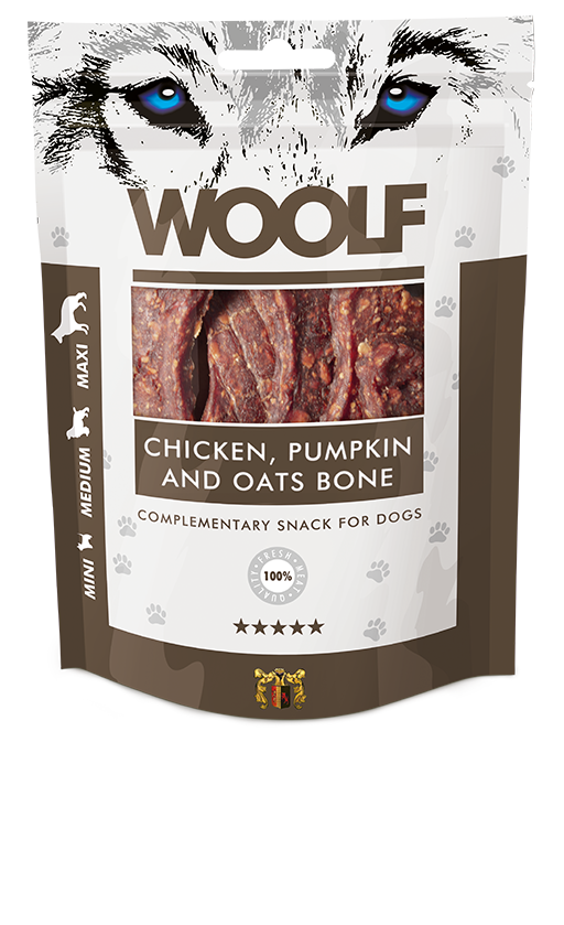 Woolf Chicken Pumpkin and Oats Bone – 100g 