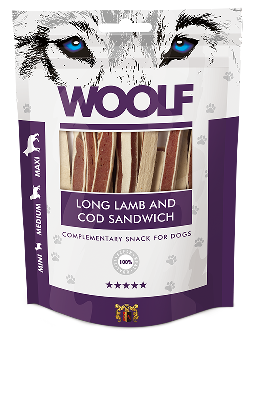Woolf Long Lamb And Cod Sandwich – 100g 