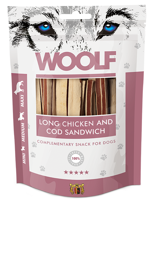 Woolf Long Chicken And Cod Sandwich – 100g 